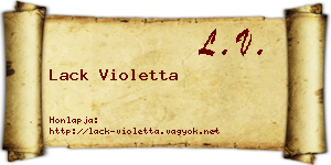 Lack Violetta névjegykártya